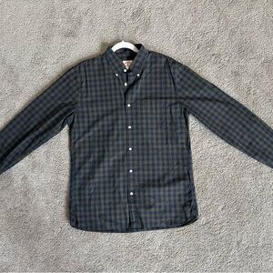 Brooks Brothers Navy and Tan Plaid Shirt